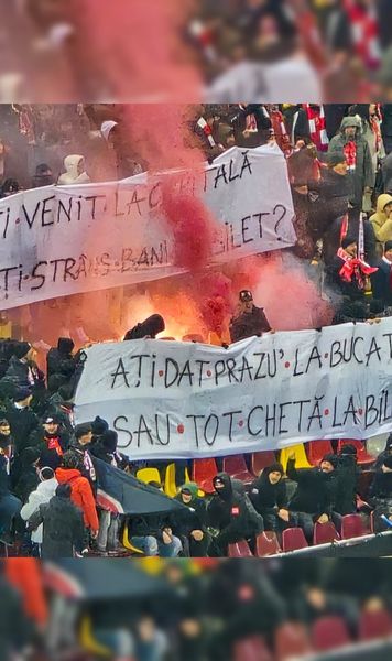 „Musi, hai să înjurăm Steaua”  Insulte și bannere la -3 grade. Cum a fost   atmosfera pe Arena Națională  luni seară la Dinamo - Craiova