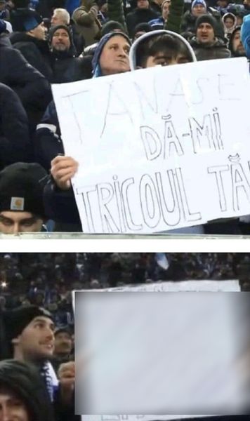 Tănase, ținta oltenilor    FOTO.     Mesajul vulgar  afișat de un fan la meciul U Craiova - FCSB » Starul campioanei, luat peste picior