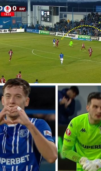 Ișfan, gol de senzație    VIDEO.  Momentul în care atacantul Farului   îl ridiculizează  pe Pașcanu și deschide scorul în meciul cu Rapid