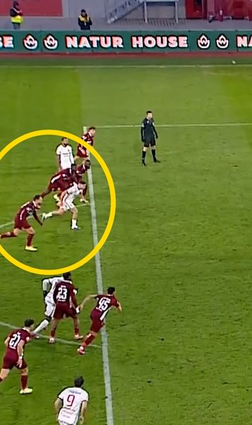 „E clar, nu există dubii”    FOTO.   Verdict din La Liga pentru   cea mai controversată fază  din Hermannstadt - CFR Cluj: „VAR e obligat să intervină”