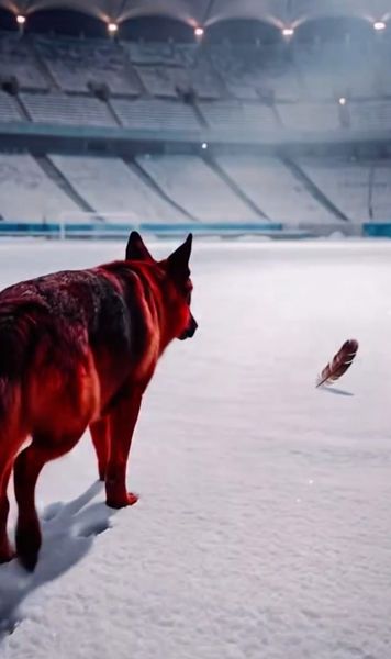 Dinamo, clip controversat   „Câinii” au postat un video de promovare a derby-ului cu Rapid, făcut cu AI:   un câine adulmecă o pană