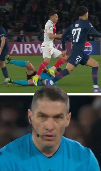 Kovacs, la pământ!  Arbitrul român   a căzut după o ciocnire  cu Joao Neves și i-a aruncat o privire ucigătoare portughezului