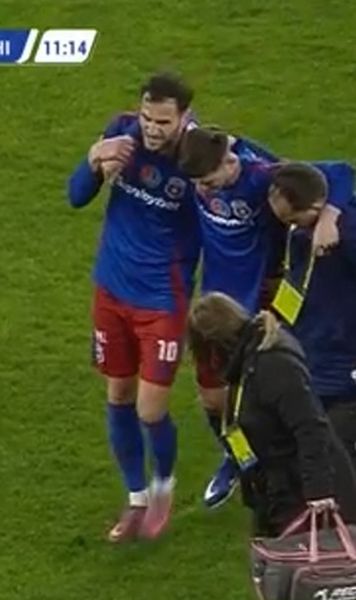 Pacionel a plâns de durere    FOTO.  Mijlocașul Stelei a suferit o   accidentare gravă  în meciul cu Chindia