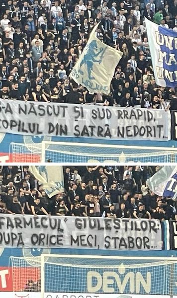 Dosar penal după U Craiova - Rapid!  Polițiștii s-au autosesizat după ce ultrașii olteni   au afișat bannere cu mesaje rasiste   » Anunțul făcut de IPJ Dolj