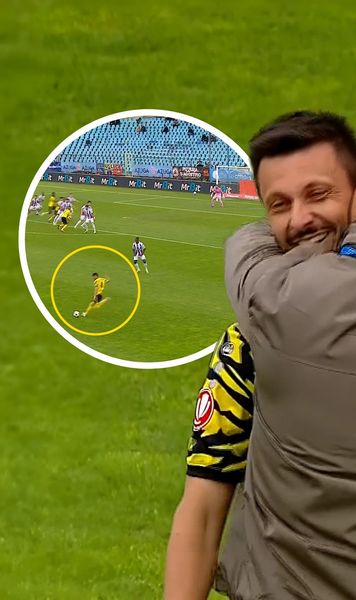 A vrut Purece să înscrie?     FOTO.   Mijlocașul lui Metaloglobus a marcat un   gol norocos  în meciul cu Oțelul, direct din lovitură liberă