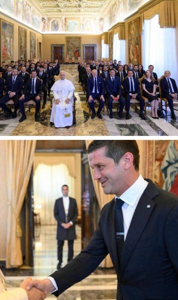 Chivu și Inter, primiți la Vatican    FOTO.    Papa Leon al XIV-lea  a transmis un mesaj special campioanei Italiei