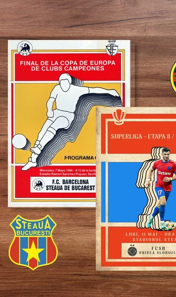 Poster cu trimitere la Steaua ’86  FCSB a folosit un vizual inspirat din   finala de la Sevilla  pentru meciul de pe Ghencea, cu Slobozia