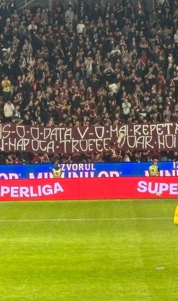 Ironie pentru rivali     Mesajul ultrașilor  lui CFR Cluj, la partida cu FC Argeș: „V-am mai zis-o o dată”