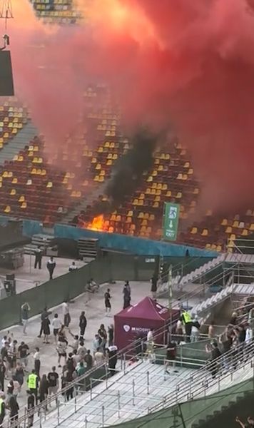 Incendiu pe Arena Națională     VIDEO.  Incident la   concertul lui Max Korzh  de pe cel mai mare stadion din România. 15 persoane au avut nevoie de îngrijiri medicale