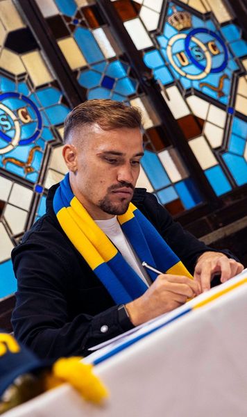 „Ghidez talentele”    FOTO.    Olaru a vorbit ca un veteran  după transferul la Saint-Gilloise. Cum s-a prezentat fostul căpitan de la FCSB