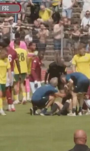Scene groaznice    FOTO.   Arbitra meciului dintre Metz și Fortuna Sittard,   lovită într-o altercație  a jucătorilor » Diagnosticul primit
