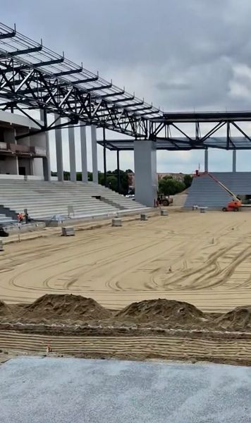 „Aștept cu nerăbdare”     VIDEO.  Noi imagini de pe șantierul stadionului din   Timișoara