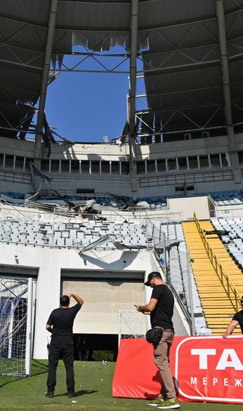 Arenă din Ucraina, bombardată de ruși!    FOTO:  Stadionul unui club important,  avariat serios  în urma ultimelor atacuri
