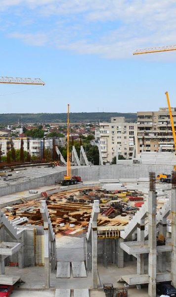 Bijuteria de 75.000.000 € prinde contur    FOTO.  Imagini cu stadiul lucrărilor de la noua sală polivalentă: va avea  primul velodrom interior din România