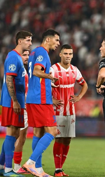 Duarte a lăsat-o pe FCSB în 10   FOTO.  Kovacs a văzut pe monitorul VAR  ce a făcut fundașul  și l-a eliminat în minutul 31 al derby-ului cu Dinamo