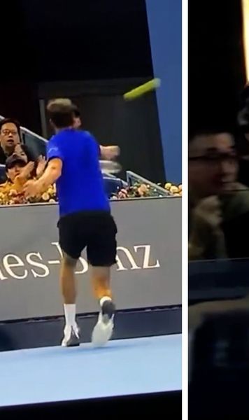 Medvedev a lovit un spectator!   FOTO.  Rusul  a fost descalificat  după gestul șocant din meciul cu Djokovic de la Beijing