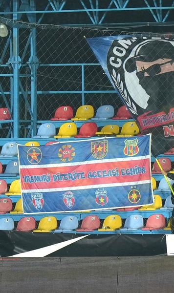 „Aceeași echipă!”   FOTO.  Mesajul suporterilor FCSB la meciul cu FC Voluntari  +  Ce au scandat despre Steaua