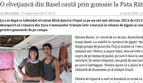 Poveste cu iz de film: O elvetianca traieste in baracile de tigani prezentate de Blick/ Salome Blaser: "Iubesc Clujul"