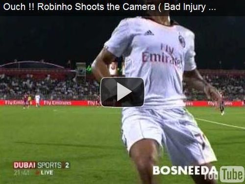 ​VIDEO Robinho, accidentare stupida/ O camera tv l-a dat gata pe brazilian