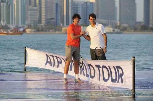 VIDEO Nadal si Federer au jucat tenis pe apa​