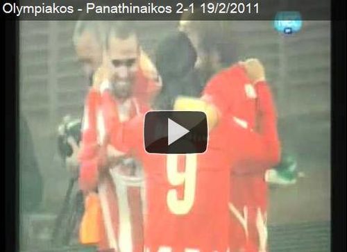 VIDEO Olympiakos - Panathinaikos 2-1/ Spectacol pirotehnic si multi nervi