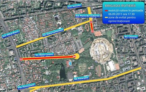 HARTA DINAMICA Restrictii de circulatie cu ocazia partidei Romania - Franta/ Vezi ce trasee trebuie sa eviti
