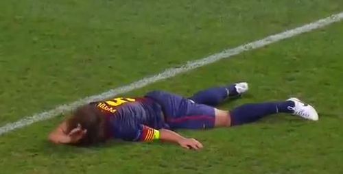 VIDEO Accidentare teribila pentru Carles Puyol - Va rata derbiul cu Real Madrid