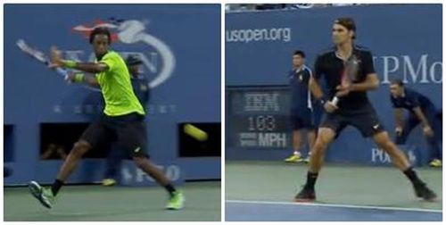 VIDEO US Open  Meci nebun in sferturi intre Federer si Monfils.  Elvetianul revine fantastic de la 2-0 si castiga, scor 4-6; 3-6; 6-4; 7-5; 6-2