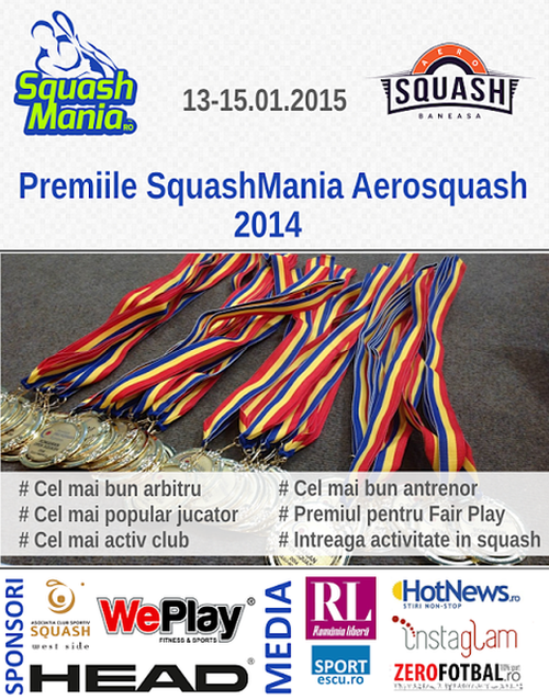 Premiile SquashMania Aerosquash 2014 - cei mai buni din Squash-ul din Romania