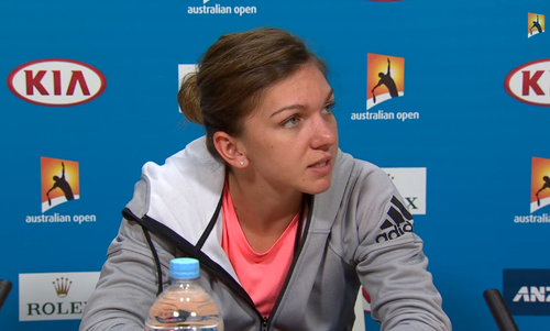 VIDEO Simona Halep, in conferinta de presa: "Nu pot sa spun ca a fost presiune. Am avut o zi proasta. Sunt un pic trista, dar asa-i tenisul. Cred ca a fost totul mental"