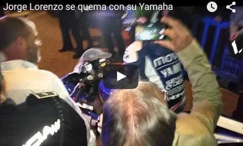 VIDEO Blestemul lui Rossi? Jorge Lorenzo a suferit o arsura la picior in timp ce sarbatorea titlul mondial de la MotoGP