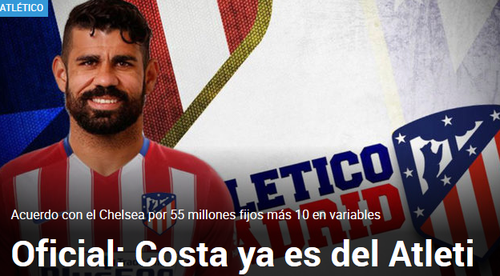 OFICIAL: Diego Costa s-a intors la Atletico Madrid