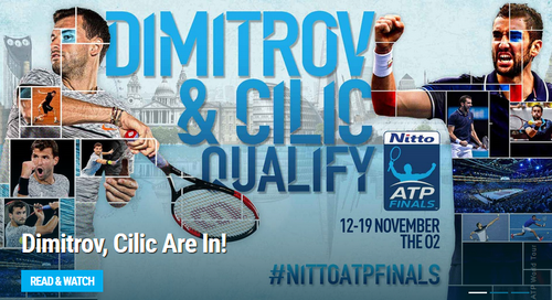 Turneul Campionilor: Marin Cilic si Grigor Dimitrov, calificati la competitia gazduita de "O2" din Londra