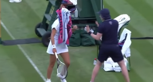 VIDEO Faza zilei la Wimbledon: Cu prosopul pe cap, Gabriela Ruse s-a ciocnit de un copil de mingi