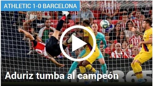 ​VIDEO Super execuția lui Aduriz (89') a răpus Barcelona (0-1 cu Bilbao)