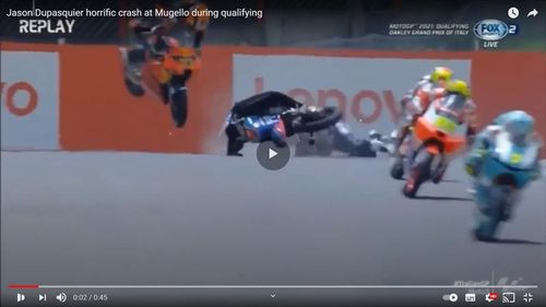 VIDEO Moto3: Accident în calificările de la Mugello - Jason Dupasquier, în stare gravă