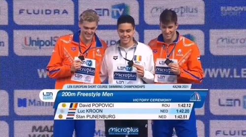 VIDEO David Popovici, campion european la 200 metri liber: "Mândru că sunt român"