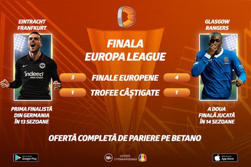 [P] Eintracht Frankfurt – Glasgow Rangers, duel istoric la Sevilla! Ce putem paria pe finala Europa League?