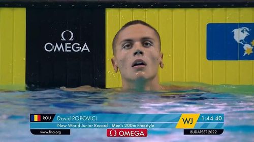CM Natație: David Popovici, record mondial de juniori în proba de 200 m liber / Calificare în finală și pentru Robert Glință