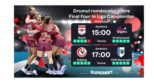 Istorie pe semicerc! Superfetele de la Rapid și CSM București forțează calificarea braț la braț în Final Four​