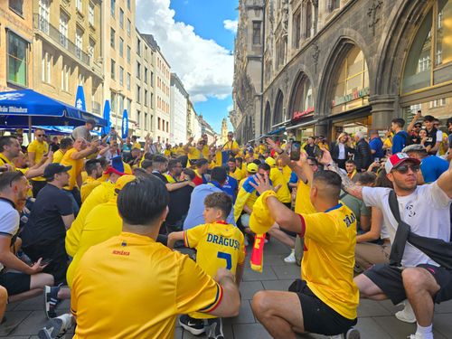 Fanii români au ocupat Marienplatz