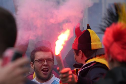 România - Belgia. Fanii se strâng înainte de meci