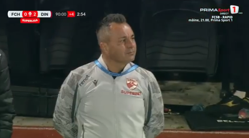 Hermannstadt - Dinamo: Florentin Petre, cu ochii în lacrimi. Foto: captură Prima Sport