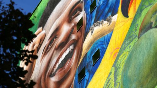 Muralul în care apare Vinicius, realizat de artistul Fábio Gomes Trindade (foto: Vlad Nedelea, Iosif Popescu/GOLAZO.ro)