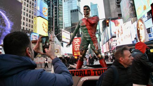 Statuie în onoarea lui Cristiano Ronaldo pentru a marca cea de-a 40-a aniversare a starului portughez/ Foto:IMAGO.jpg