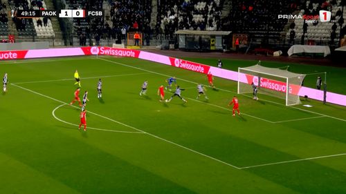 Andrei Gheorghiță, gol în PAOK - FCSB (foto: captură Prima Sport 1)