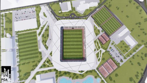 Macheta noului stadion Corvinul Hunedoara FOTO facebook.com/PrimariaHunedoara