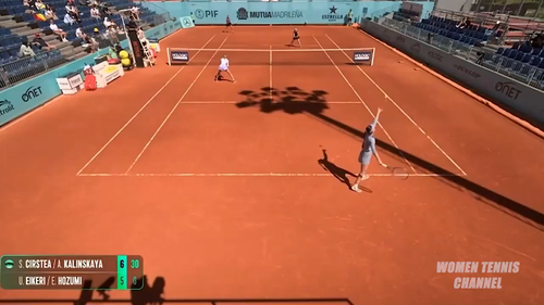 Sorana Cirstea și Anna Kalinskaya la WTA Madrid. FOTO: captură video YouTube