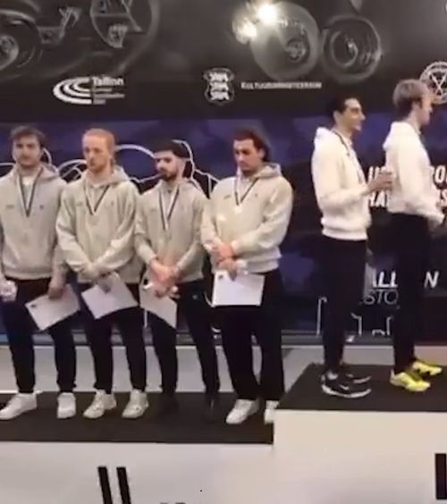 Scandal diplomatic  Protest la CE de scrimă U23. Elvețienii   au refuzat  să se întoarcă spre drapele pentru a asculta imnul Israelului: „Rușine!”