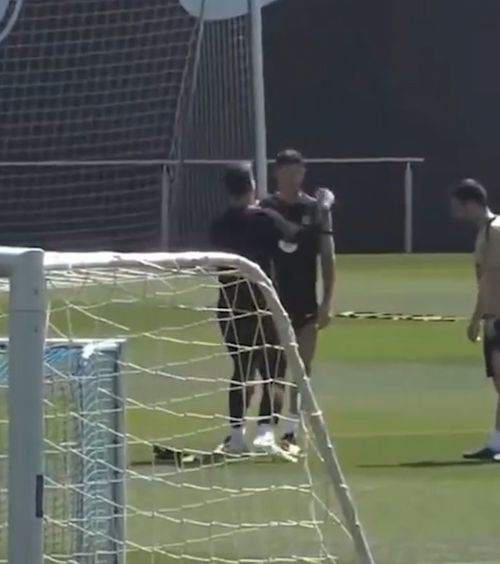 „Și-au dat pumni” ca-n filme    FOTO:    Szczesny și Lewandowski,  scene de Oscar la pregătirea dinaintea ultimului meci al sezonului